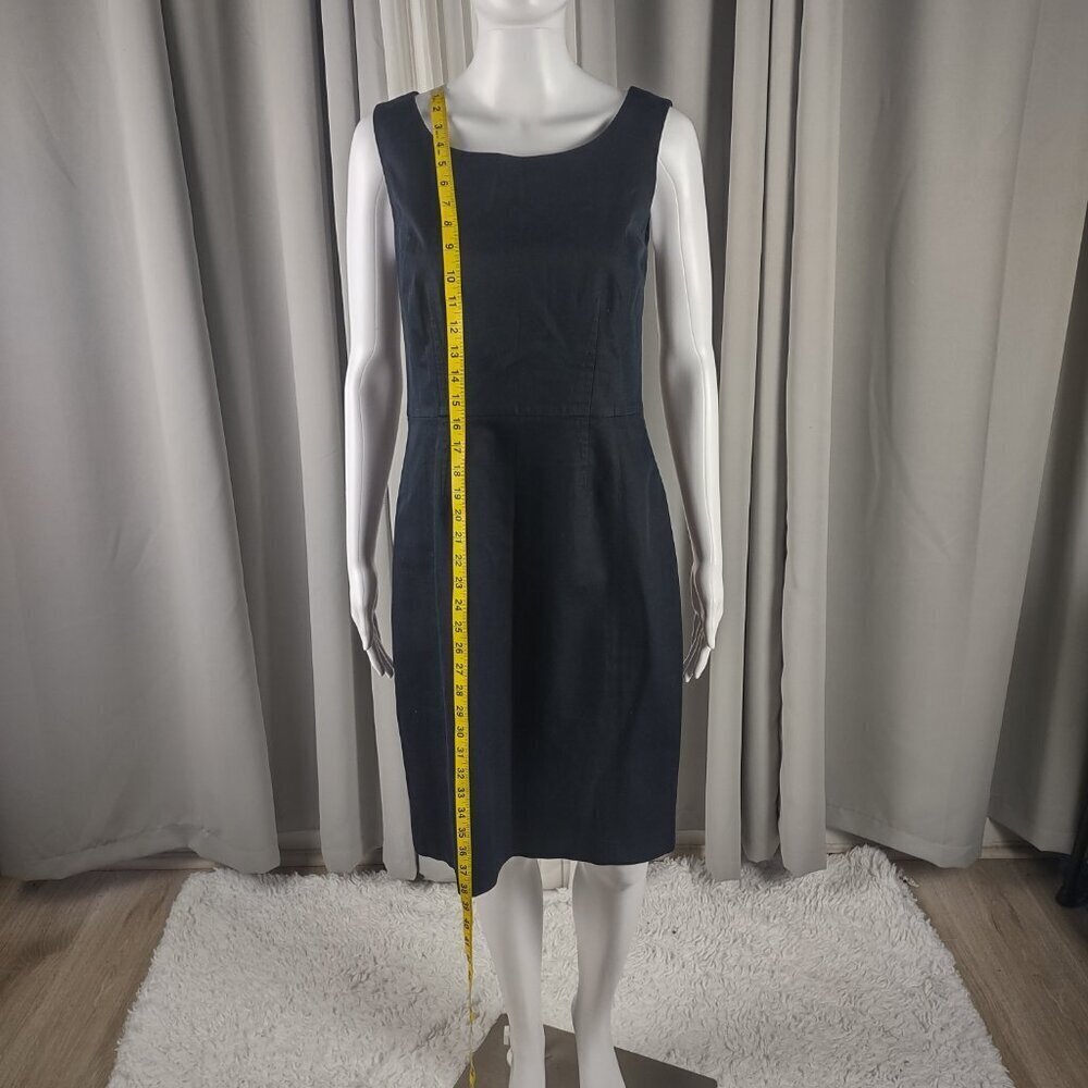Talbots Women's Cotton Blend Sheath Sleeveless Scoop Neck Black Dress Size 6 - Picture 6 of 11